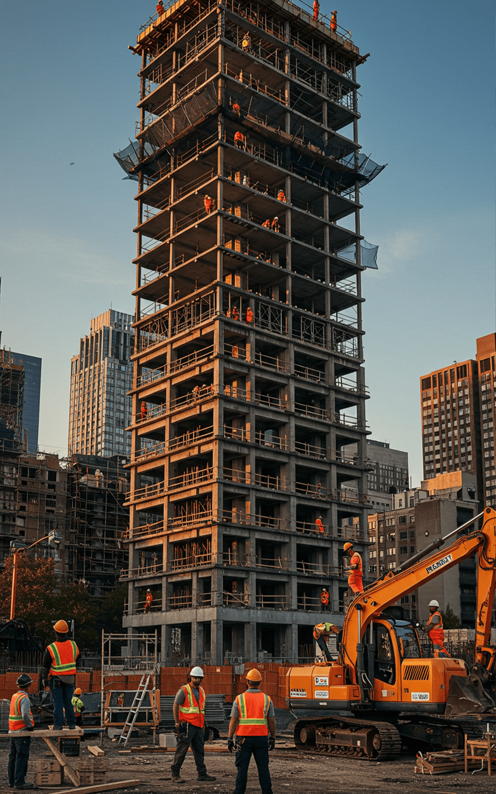 Construction site with cranes